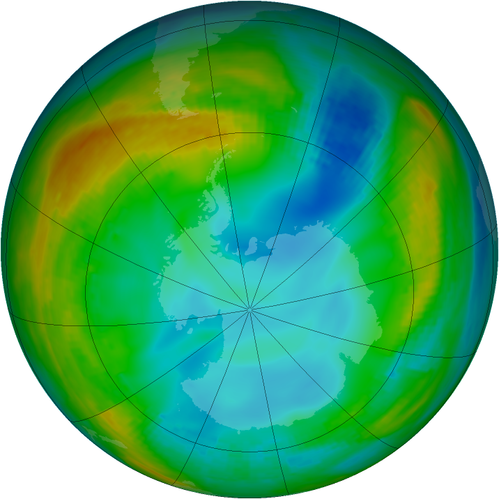 Antarctic ozone map for 19 July 1982